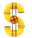 An S drawn as a yellow pipe with a valve