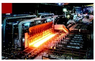 Molten steel in a rolling mill