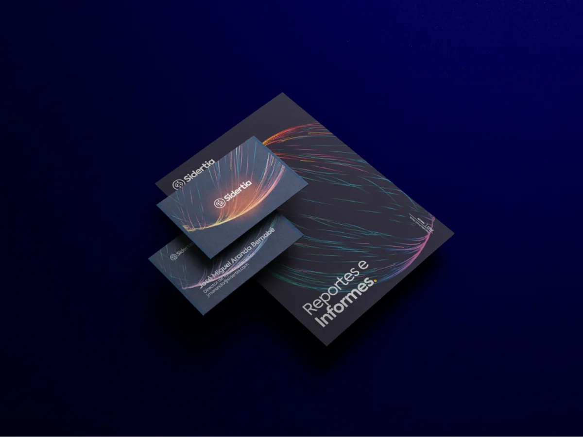 Report covers with the light-line pattern on abyssal blue